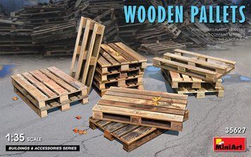Деревянные паллеты/поддоны 1/35 (Wooden Pallets) MiniArt 35627 , сборная модель паллетов Миниарт MA35627 фото
