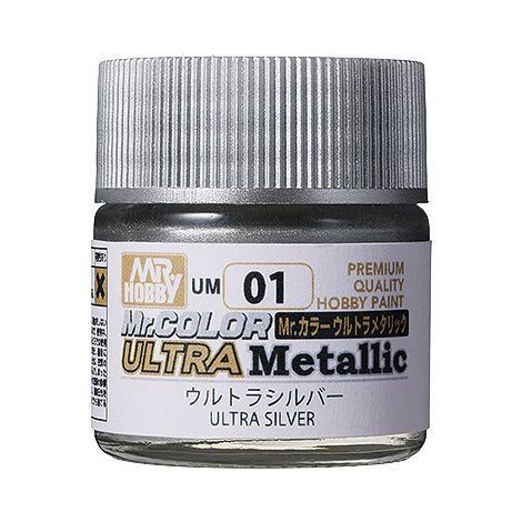 Акрилова фарба Mr.Color Ultra Metallic Colors II Ультра Срібний (Ultra Silver) Mr.Hobby UM01 UM01 фото