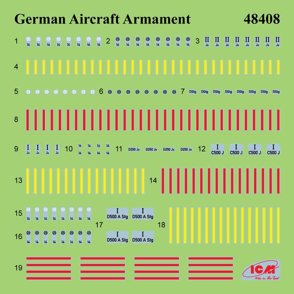 Збірна модель ICM 1/48 Німецьке авіаційне озброєння 2 СВ (48408) ICM48408 фото