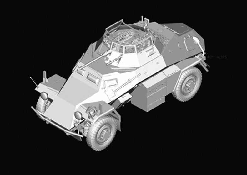 Німецький бронеавтомобіль 1/35 Sd.Kfz. 222 Leichter Panzersp&auml;hwagen (2 cm) HobbyBoss 82442 , збірна модель HB82442 фото