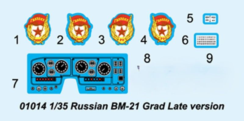 Збірна модель 1/35 РСЗВ БМ-21 Град пізнього типу Трумпетер 01014 TR01014 фото