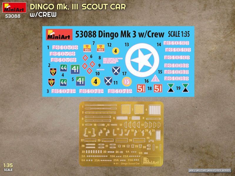 Британский бронеавтомобиль с экипажем 1/35 Dingo Mk.III MiniArt 53088 , сборная модель бтр Динго Миниарт MA53088 фото