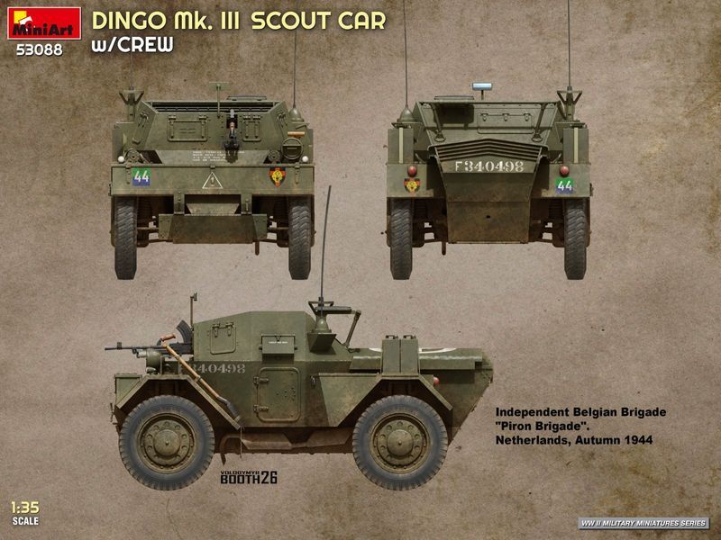Британский бронеавтомобиль с экипажем 1/35 Dingo Mk.III MiniArt 53088 , сборная модель бтр Динго Миниарт MA53088 фото