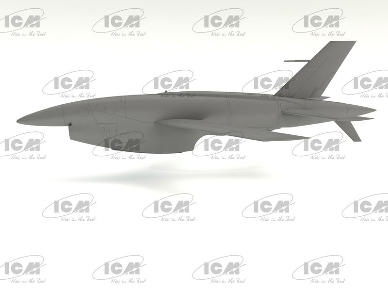 Сборная модель ICM 1/48 Q-2С ВQM-34А Firebee с тележкой 1 самолет и тележка 48401 ICM48401 фото