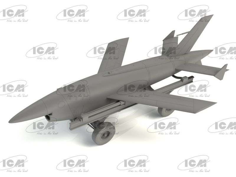 Збірна модель ICM 1/48 Q-2С (ВQM-34А) Firebee з візком (1 літак та візок) (48401) ICM48401 фото