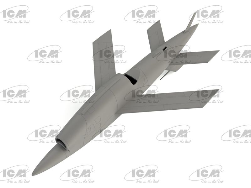 Сборная модель ICM 1/48 Q-2С ВQM-34А Firebee с тележкой 1 самолет и тележка 48401 ICM48401 фото