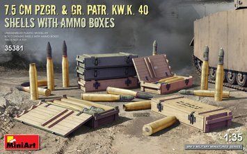 Немецкие боеприпасы 1/35 для KwK.40 (Pzgr. & Gr. Patr. Shells) MiniArt 35381 , сборная модель Миниарт MA35381 фото