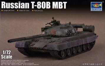 Сборная модель 1/72 советский основной боевой танк Т-80Б (219Р) (T-80B MBT) Trumpeter 07144 TR07144 фото