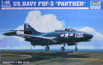 Американский палубный истребитель 1/48 Grumman F9F-3 Panther Trumpeter 02834 , сборная модель истребитель TR02834 фото
