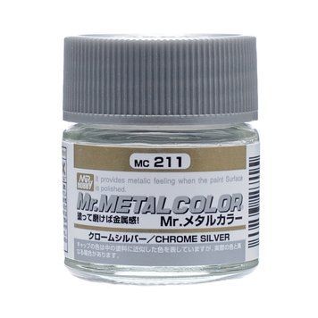 Акрилова фарба Mr.Metal Colors Хромоване Срібло (Chrome Silver) Mr.Hobby MC211 MC211 фото
