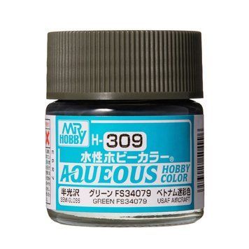 Акриловая краска Aqueous Hobby Colors Зеленый (Green FS 34079) Mr.Hobby H309 H309 фото