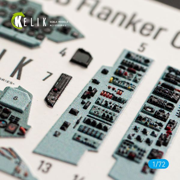 SU-27UB 3D декаль інтер'єр для комплекту Trumpeter 1/72 KELIK K72041 K72041 фото