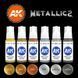 Набор акриловых красок для аэрографа Металлик (Metallics Set) 6 шт. AK-Interactive AK11608 AK11608 фото 3