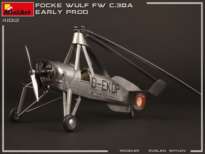 Немецкий гирокоптер 1/35 Focke-Wulf Fw C.30A Heuschrecke Early MiniArt 41012 , сборная модель Сиевра Миниарт MA41012 фото