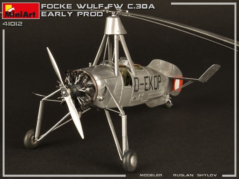 Немецкий гирокоптер 1/35 Focke-Wulf Fw C.30A Heuschrecke Early MiniArt 41012 , сборная модель Сиевра Миниарт MA41012 фото