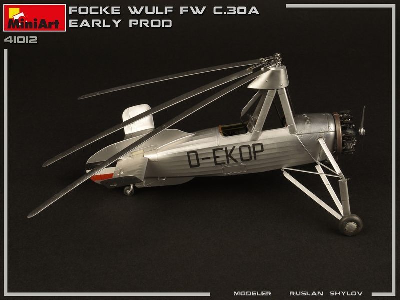 Немецкий гирокоптер 1/35 Focke-Wulf Fw C.30A Heuschrecke Early MiniArt 41012 , сборная модель Сиевра Миниарт MA41012 фото