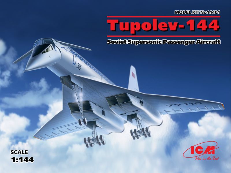 Сборная модель ICM 1/144 Туполев-144, советский сверхзвуковой самолет 14401 ICM14401 фото