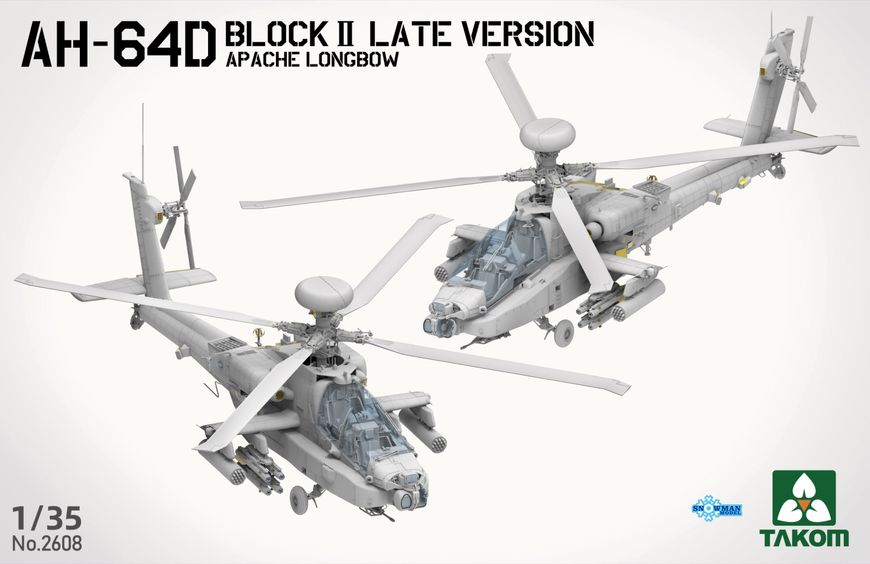 Збірна модель Гелікоптер 1/35 AH-64D ATTACK HELICOPTER APACHE LONGBOW BLOCK II LATE VERSION Takom 2608 2608 фото