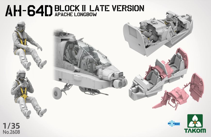 Збірна модель Гелікоптер 1/35 AH-64D ATTACK HELICOPTER APACHE LONGBOW BLOCK II LATE VERSION Takom 2608 2608 фото