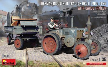Німецький трактор 1/35 D8511 1936 з причепом (German Tractor with Cargo Trailer) MiniArt 38033 , Мініарт MA38033 фото