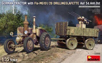 Немецкий трактор и зенитная установка 1/35 Lanz Bulldog & Fla-MG151/20 MiniArt 53008 , сборная модель Миниарт MA53008 фото