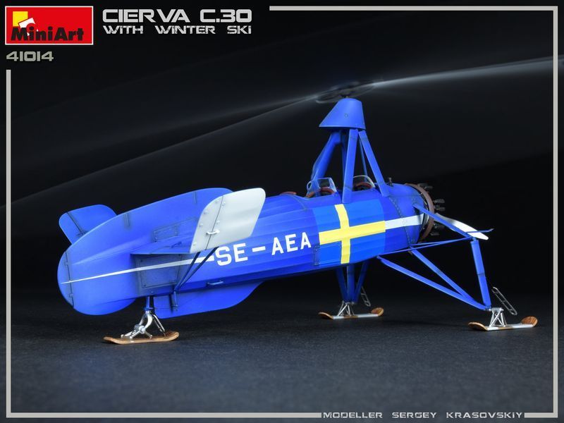 Британський гірокоптер 1/35 Cierva C.30 Ski MiniArt 41014 , збірна модель автожир Сіевра Мініарт MA41014 фото