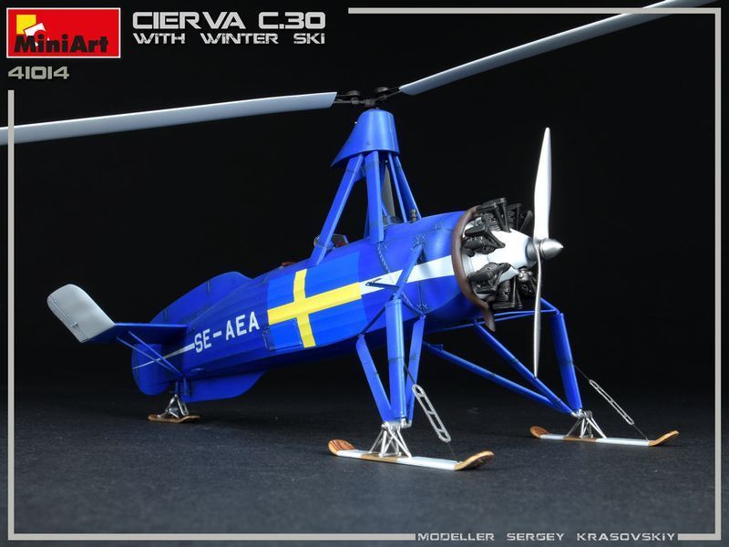 Британський гірокоптер 1/35 Cierva C.30 Ski MiniArt 41014 , збірна модель автожир Сіевра Мініарт MA41014 фото