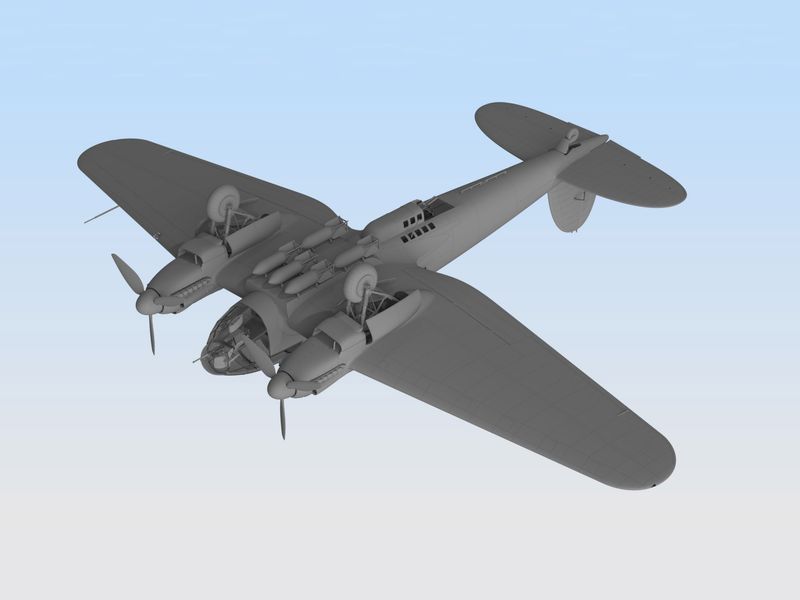 Сборная модель ICM 1/48 He 111H-16, Немецкий бомбардировщик 2 Мировой войны 48263 ICM48263 фото