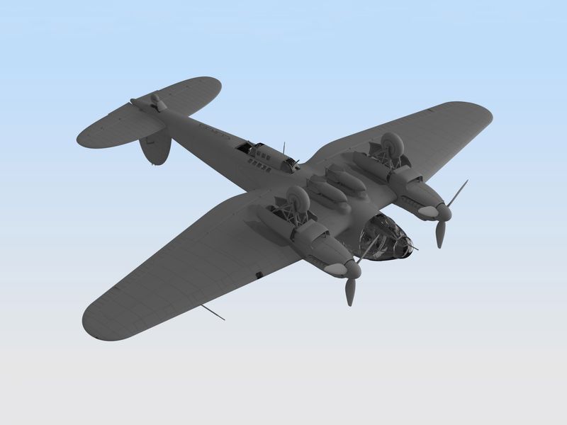 Сборная модель ICM 1/48 He 111H-16, Немецкий бомбардировщик 2 Мировой войны 48263 ICM48263 фото