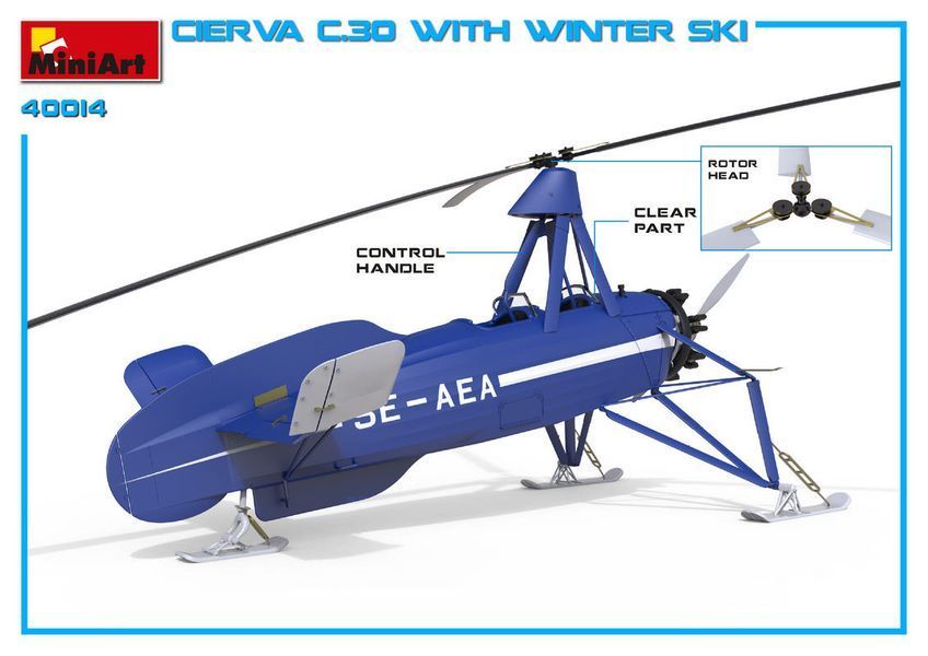 Британський гірокоптер 1/35 Cierva C.30 Ski MiniArt 41014 , збірна модель автожир Сіевра Мініарт MA41014 фото