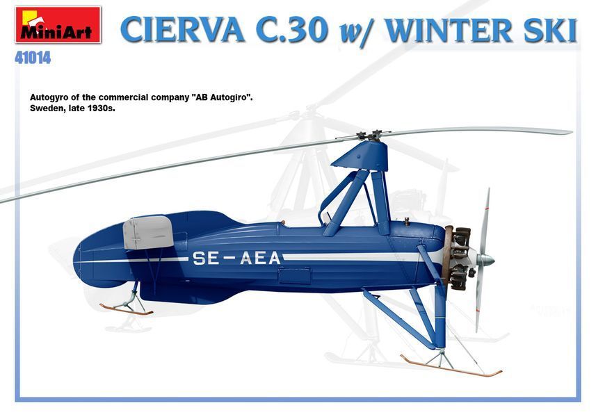 Британський гірокоптер 1/35 Cierva C.30 Ski MiniArt 41014 , збірна модель автожир Сіевра Мініарт MA41014 фото