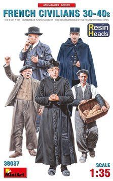 Французькі цивільні 1/35 1930-40х (French Civilians Resin Heads) MiniArt 38037 , збірна модель Мініарт MA38037 фото