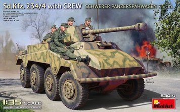 Немецкий бронетранспортер с пехотой 1/35 Sd.Kfz.234/4 Schwerer Panzersp&auml;hwagen 7,5 cm MiniArt 53014 MA53014 фото
