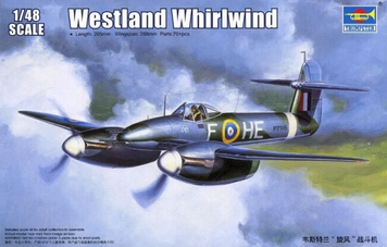 Британский истребитель 1/48 Westland Whirlwind Trumpeter 02890 , сборная модель истребитель Вирлвинд Трумпетер TR02890 фото