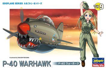 Збірна модель 1/EGG американський винищувач - штурмовик Egg Plane P-40 Warhawk Hasegawa 60119 HS60119 фото