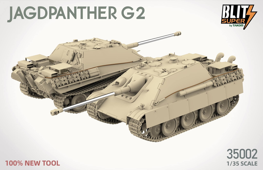 Німецький винищувач танків 1/35 Jagdpanther G2 (Super Blitz) Takom 35002 , збірна модель Ягдпантера Таком TK35002 фото