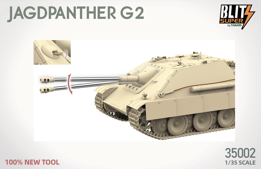 Німецький винищувач танків 1/35 Jagdpanther G2 (Super Blitz) Takom 35002 , збірна модель Ягдпантера Таком TK35002 фото