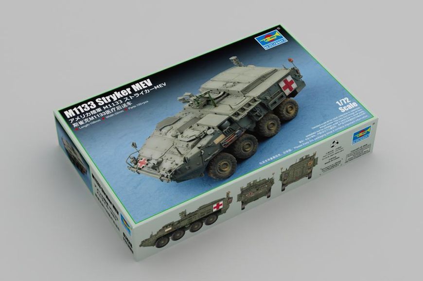 Американский бронетранспортер 1/72 M1133 Stryker MEV Trumpeter 07428 , сборная модель бтр Страйкер Трумпетер TR07428 фото