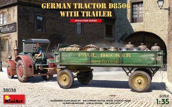 Німецький трактор 1/35 D8506 з причепом (German Tractor with Trailer) MiniArt 38038 , збірна модель Мініарт MA38038 фото