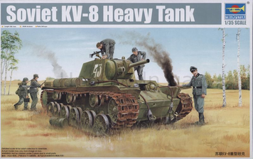 Советский тяжелый огнеметный танк 1/35 КВ-8 Trumpeter 01565 , сборная модель танк Трумпетер TR01565 фото