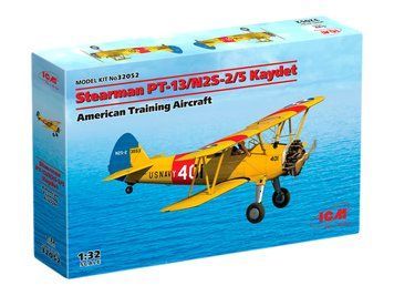 Сборная модель ICM 1/32 Stearman PT-13/N2S-2/5 Kaydet, Американский учебный самолет 32052 ICM32052 фото