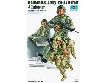 Американские пилоты и десант вертолета 1/35 CH-47D Crew & Infantry Trumpeter 00415 , сборная модель Трумпетер TR00415 фото