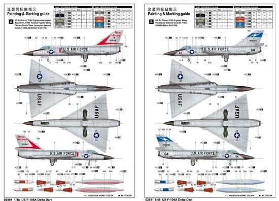 Американський винищувач-перехоплювач 1/48 Convair F-106A Delta Dart Trumpeter 02891 , збірна модель Трумпетер TR02891 фото