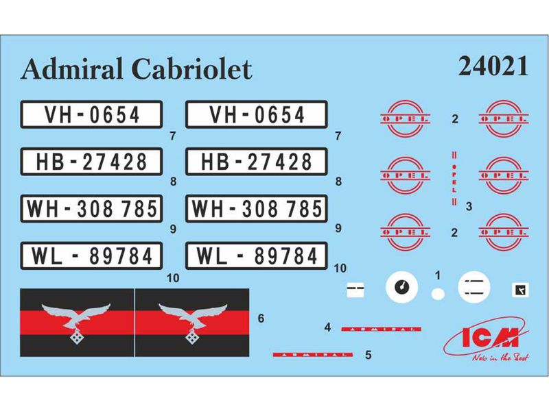 Збірна модель ICM 1/24 Admiral кабріолет, німецький пасажирський автомобіль 2 Світової війни (24021) ICM24021 фото