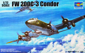 Немецкий разведывательный самолет 1/72 Focke-Wulf Fw 200C-3 Condor Trumpeter 01637 , сборная модель разведчик TR01637 фото