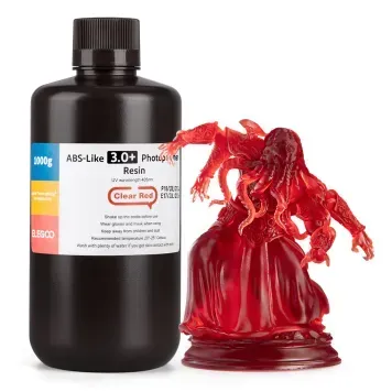 Фотополимерная смола ELEGOO ABS-Like 3.0 plus resin "Clear Red" (прозрачно-красная) 1кг 50.103.0224 фото