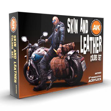 Набір акрилових фарб для аерографу Шкіра Та Шкірозамінники (Skin And Leather Colors Set) 6 шт. AK-Interactive AK11613 AK11613 фото