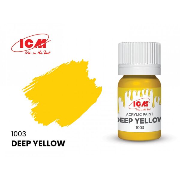 Акрилова фарба ICM Deep Yellow (Жовтий) 1003 ICM1003 фото