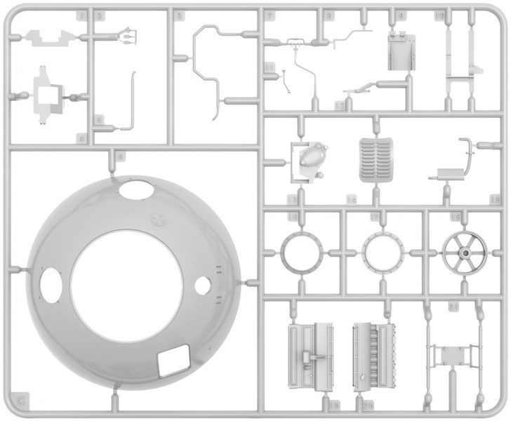 Немецкий трофейный сферический танк 1/35 Kugelpanzer 41(r) Interior Kit MiniArt 40006 , сборная модель Миниарт MA40006 фото