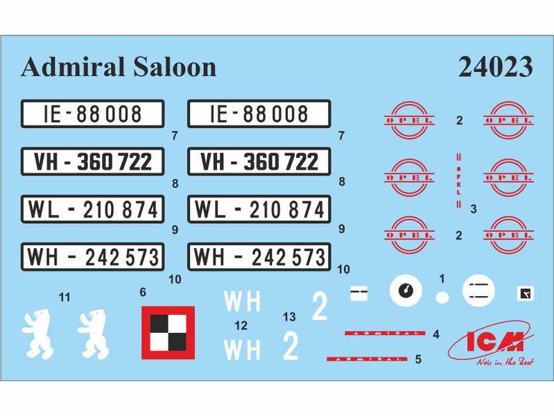 Збірна модель ICM 1/24 Admiral седан, німецький пасажирський автомобіль 2 Світової війни (24023) ICM24023 фото